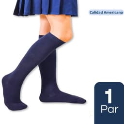 Calcetines Escolar Largo Azul Bambu 1 Unidad Azul Oscuro S