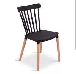 Silla de Comedor Windsor de Polipropileno Negro