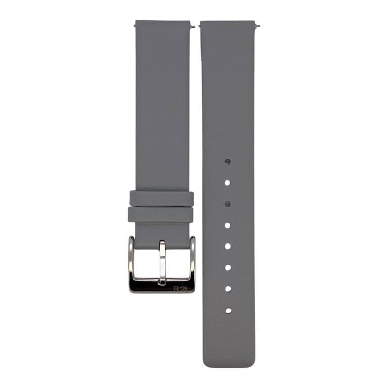 Correa Reloj Cuero Roma Liso Quick Release Gris 18