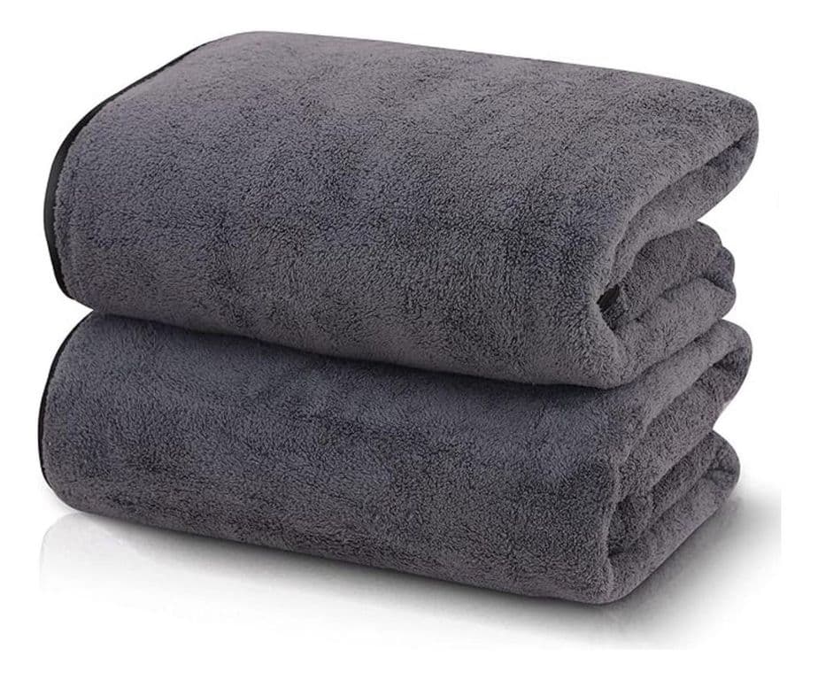 Set De 2 Toallas Grande De Bano Toallon 100 x 140 Cm Microfibra