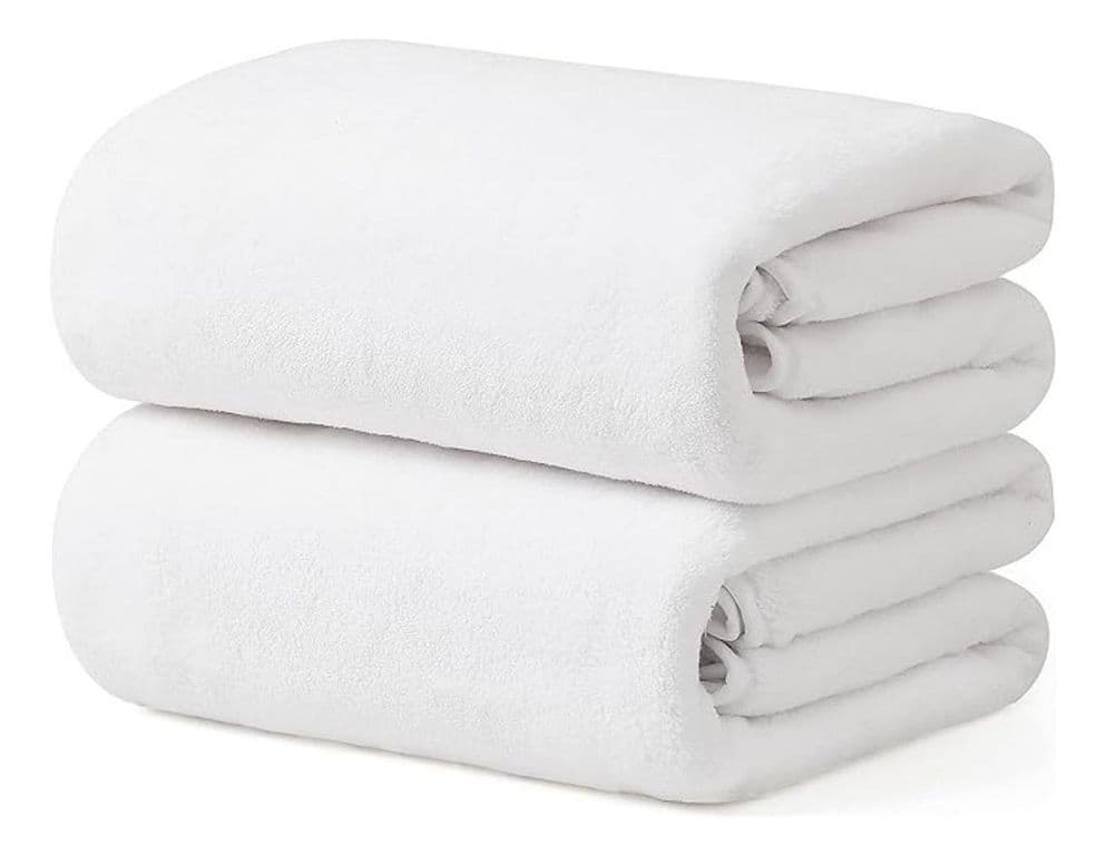 Set De 2 Toallas Grande De Bano Toallon 100 x 140 Cm Microfibra