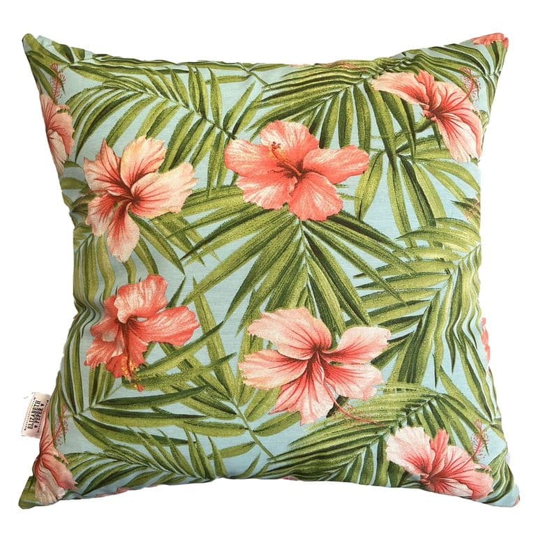 Cojin Decorativo Diseno Hibisco Rosa Verde 50x50 Relleno