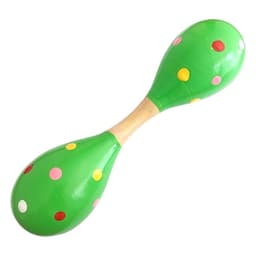 Maraca Doble Martillo de Madera Sonajera Ninos Verde 55503