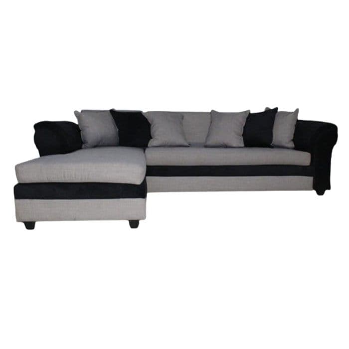 ML SECCIONAL LINO MUSTANG GRANDE IZQUIERDO GRIS CLARO BRAZO FELPA NEGRO