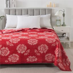 FRAZADAS CLASSIC JACQUARD ROJO 2 PLAZAS