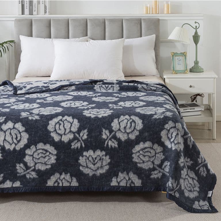 FRAZADAS CLASSIC JACQUARD AZUL 15 PLAZA