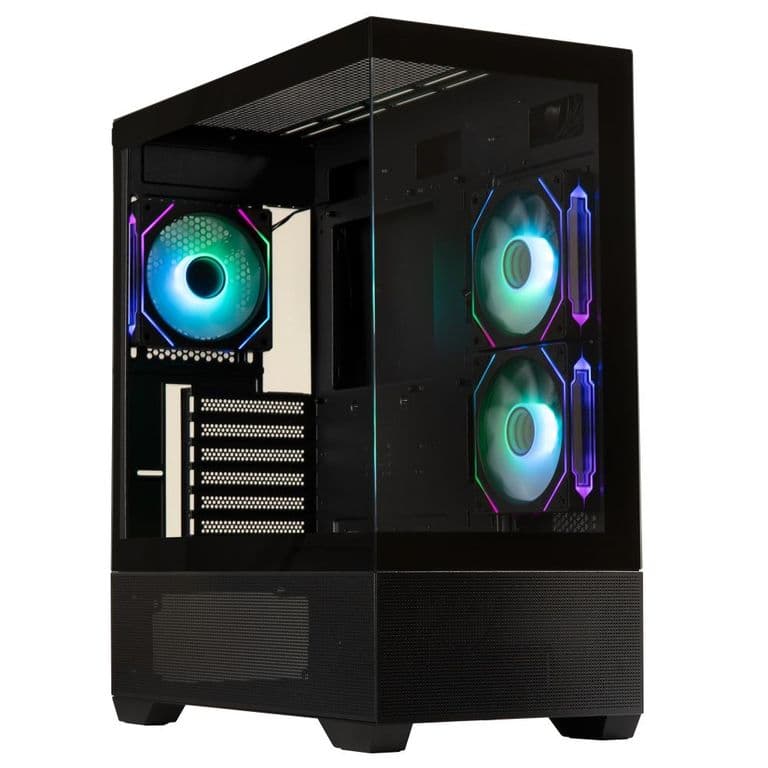 Gabinete Ceto Cubi ATX 3 Ventiladores Negro