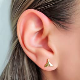 Aros Aleta Delfin Enchapado Oro 18K Dorado TALLA UNICA