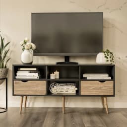 Rack de TV Top Living Bolonia Black con Cajones Nordico