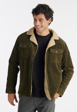 Chaqueta Corduroy Casual Verde Verde S