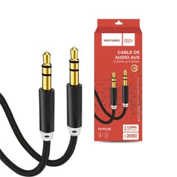 Cable Auxiliar de alta calidad 3.5mm, Color Negro, 1 Metro