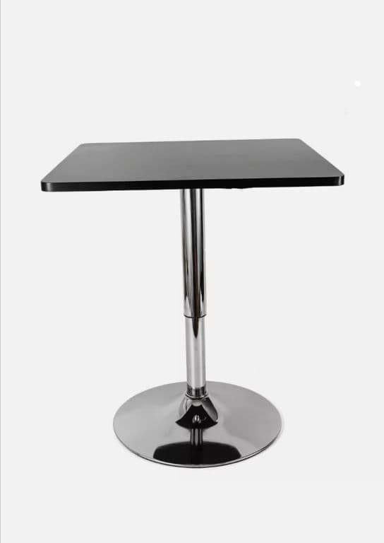 Mesa Bar de Altura Regulable Cuadrada 60 CM MDF Color Negro