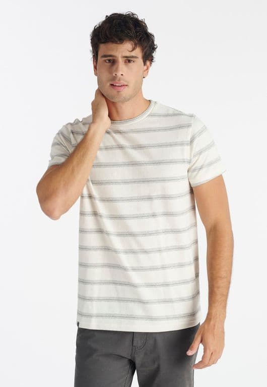 Polera Stripe Casual Beige Beige S