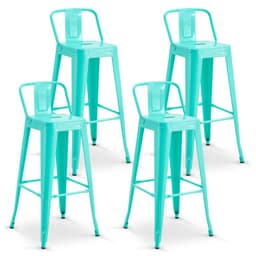Pack de 4 Sillas Altas de Metal Menta