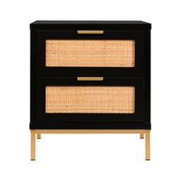 Velador Matilde Negro - Diseno Minimalista - 2 Cajones