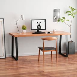 Escritorio Rustico Belen 160cm - Madera y Metal - Oficina en Casa Madera clara ESCRBELEN160