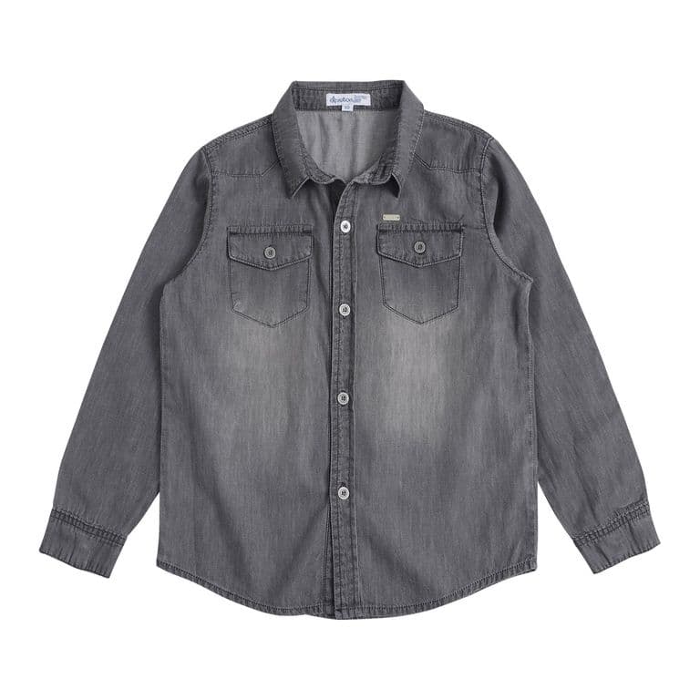 Camisa Mezclilla Nino Gris 4