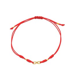 Pulsera Mini Infinito Enchapado Oro 18K Cordon Rojo Dorado TALLA UNICA