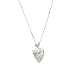 Collar Corazon Carlota Circon Plata Fina 925 Plateado TALLA UNICA