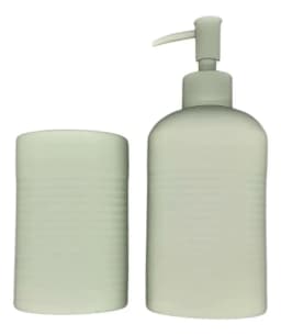 Set De Bano 2 Piezas Ceramica Jabon Porta Cepillo Vd