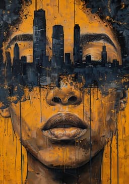 Cuadro Canvas Imagen Rostro Edificio en lienzo 85x55 cm
