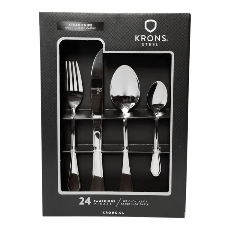 Set Cubiertos 24 Piezas Cambridge Acero Inoxidable Cuchilleria