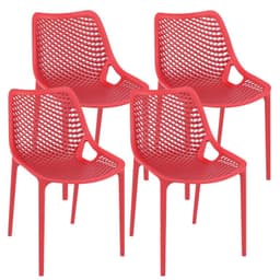 Pack 4 Sillas Bardo Rojas- Resistente para Interior y Exterior Rojo SILLABARDOROJOX4