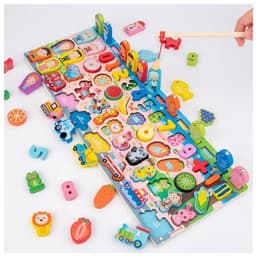 JUEGO TABLERO DIDACTICO PESCA MAGNETICA MONTESSORI-