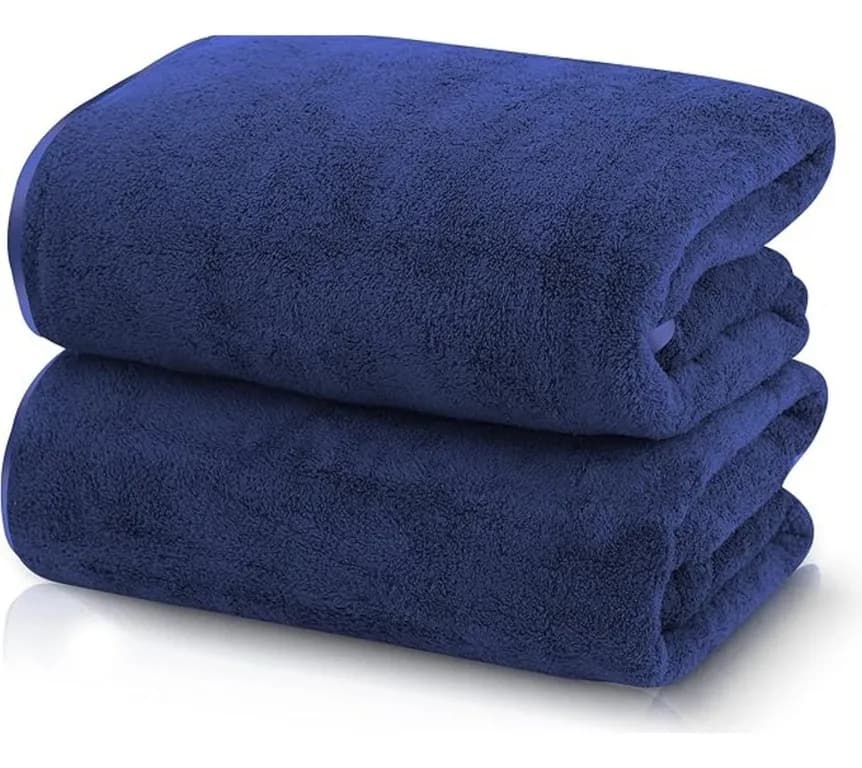 Set De 2 Toallas Grande De Bano Toallon 100 x 140 Cm Microfibra