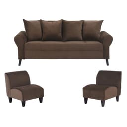 Sofa Lua 3C+2 Poltronas Felpa 20 Chocolate