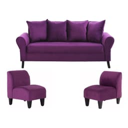 Sofa Lua 3C+2 Poltronas Felpa 20 Morado