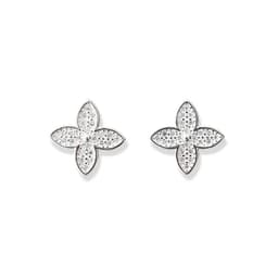 Aros Trebol Circon Blanco Regina Plata Fina 925 Blanco TALLA UNICA