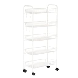 Carro Organizador Multiuso Acero Blanco 5 Bandejas Removibles