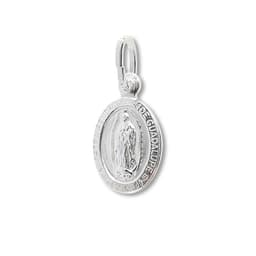 Colgante Medalla Virgen De Guadalupe Borde 14x11mm Plata Fina 925 Plateado TALLA UNICA