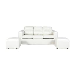 Sofa Nize 3 Cuerpos + 2 Pouf PU Beige