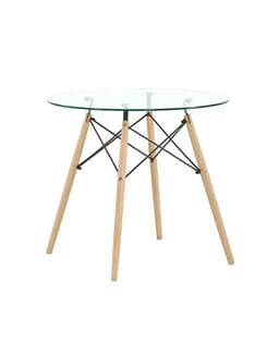 Mesa Eames de Vidrio Templado 80 cm Diametro