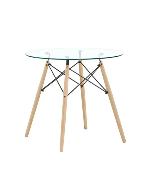 Mesa Eames de Vidrio Templado 80 cm Diametro