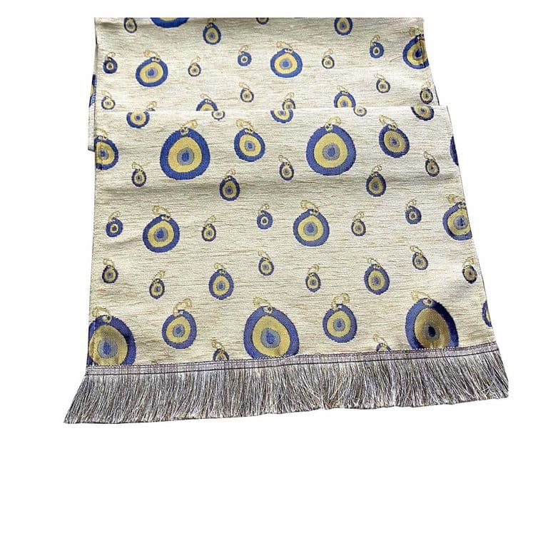 Camino de Mesa con Ojo Nazar beige 1,40 m Mantel Turquia