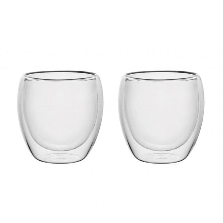 Set 2 Pzs Tazas Doble Pared 150ml Vidrio Borosilicato