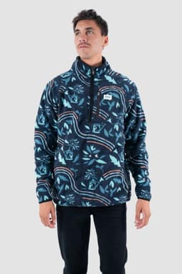 Polar Hombre Half Zip Patch Moke Petrol Azul Petroleo XS
