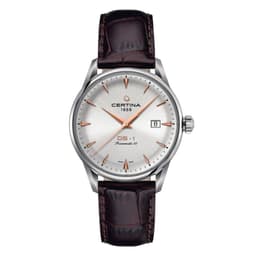 Reloj DS-1 Cuero Cafe Plateado TALLA UNICA