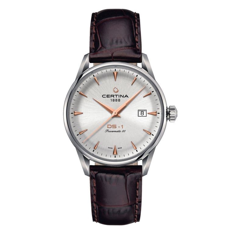 Reloj DS-1 Cuero Cafe Plateado TALLA UNICA