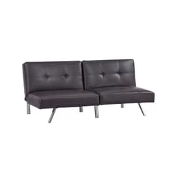Futon Sofa Cama Osaka de Cuero Sintetico y Diseno Moderno - Cafe Oscuro