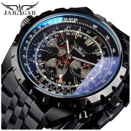 Reloj Automatico Elegante Jaragar Deportivo Mecanico Resistencia al Agua 3 BAR Negro TALLA UNICA