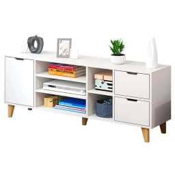 Rack TV 140x30x55cm 3 cajones Chic Home - Blanco