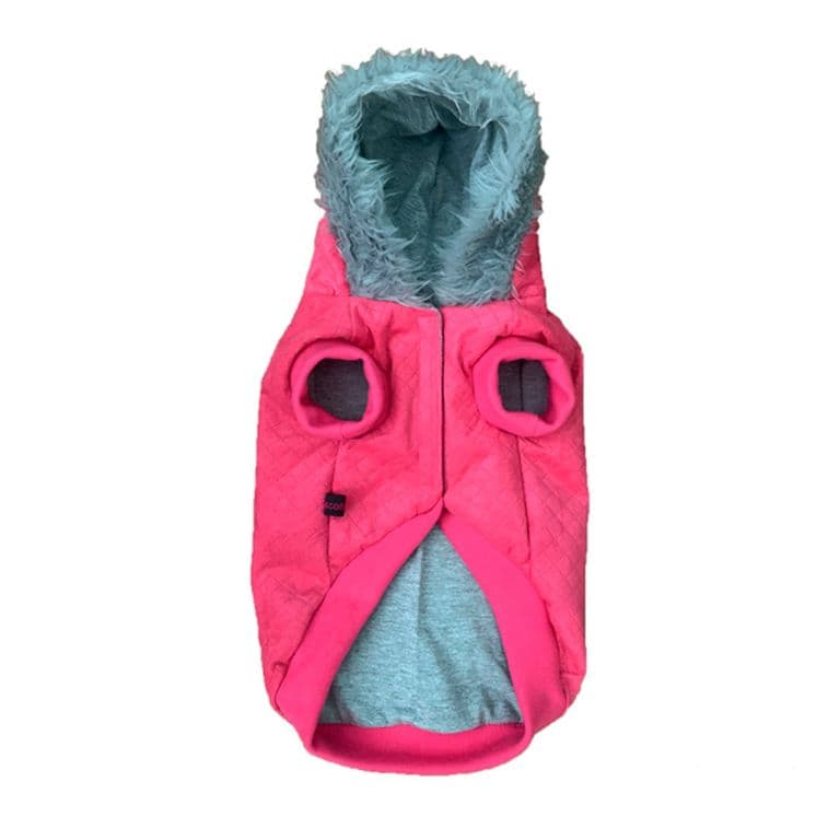 Chaqueta Gorro Piel Fucsia talla XL