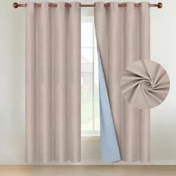Cortina Blackout 100% 135x220cm Tipo Gamuza Set de 2 - Beige