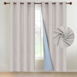 Cortina Blackout 100% 135x220cm Tipo Gamuza Set de 2 - Crema