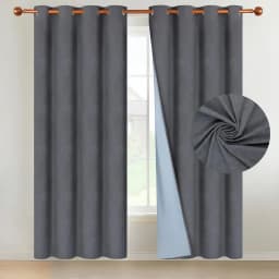 Cortina Blackout 100% 135x220cm Tipo Gamuza Set de 2 - Gris oscuro