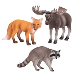 Animales del bosque Alce zorro y mapache -